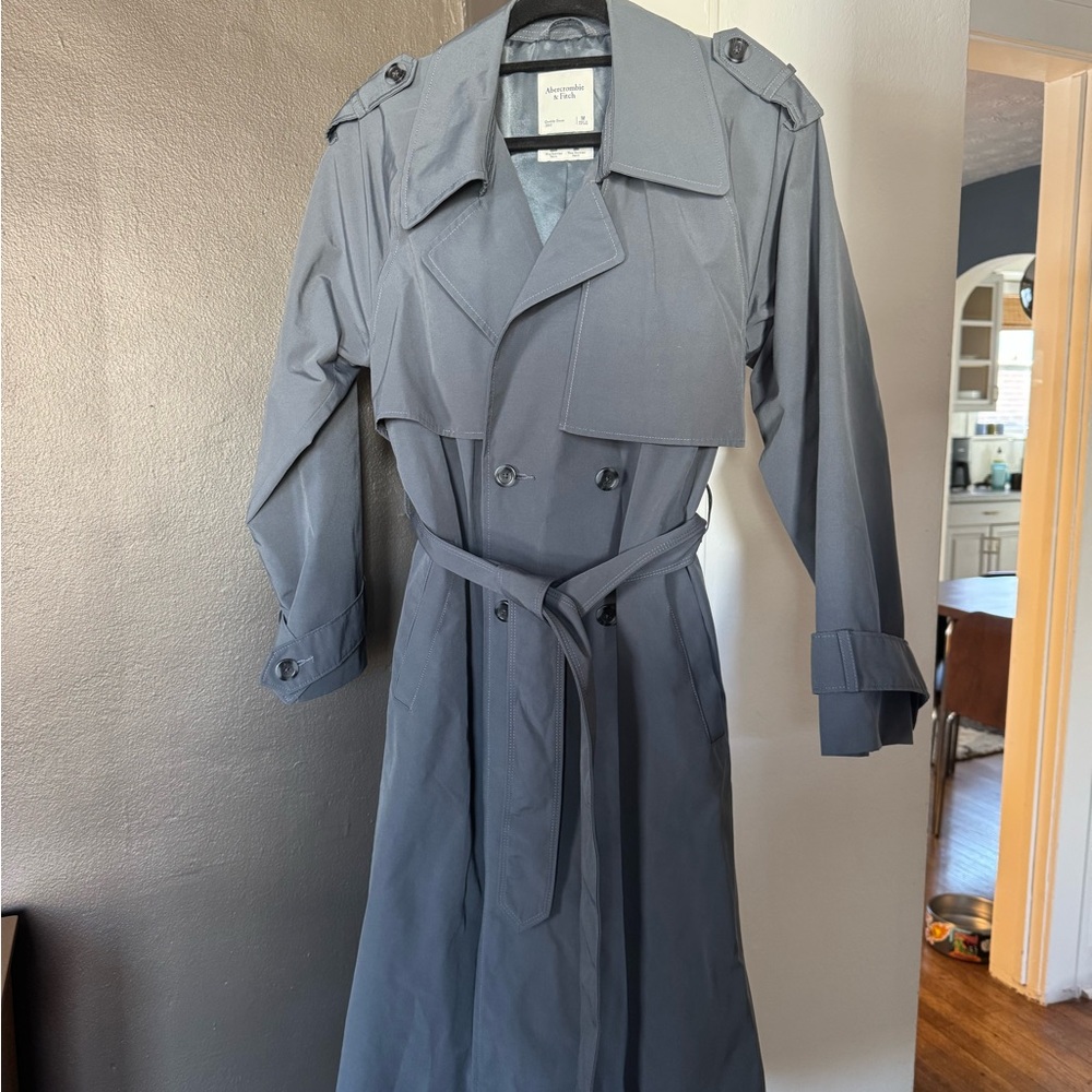 Grey/blue Abercrombie Trench